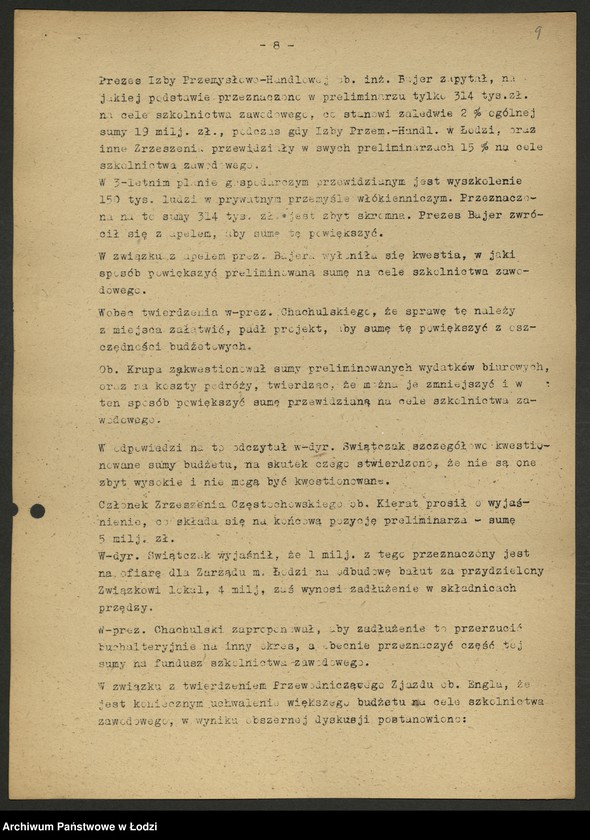 Obraz 10 z jednostki "Związek Zrzeszeń Prywatnego Przemysłu Włókienniczego; protokół z Walnego Zjazdu Delegatów, sprawozdanie [z działalności, wykaz przedsiębiorstw]"