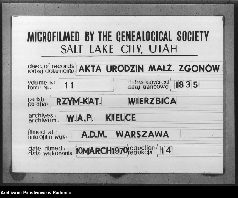 image.from.unit.number "Parafia Wierzbica Duplikat aktów urodzenia, zaślubienia i zeyścia roku 1835"