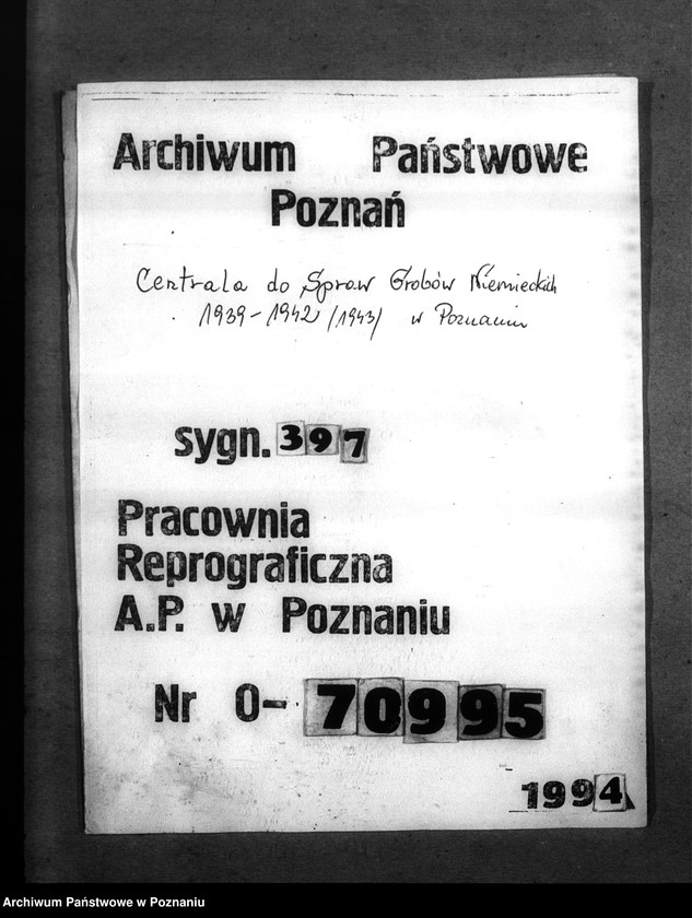 Obraz 1 z jednostki "Stadt Pabianice. Verzeichnis der registvierten Volksdentschen die wälerend der deutsch - polnischen krieges zum polnischen Heereschinst eingezogen bezw. verhaftet, interniert oder verschleppt waren"