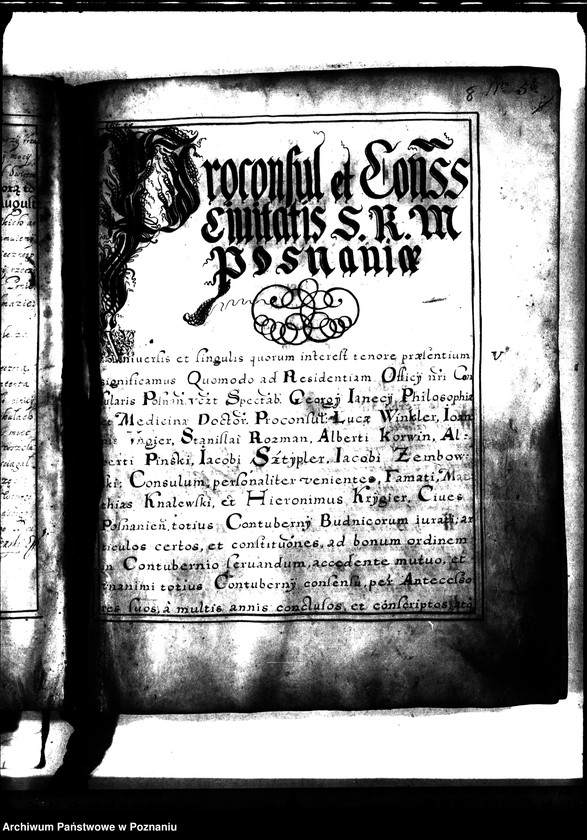 Obraz 13 z jednostki "Or. Rada miasta Poznania nadaje bractwu budniczemu nowy statut, składający się z 35 paragrafów."