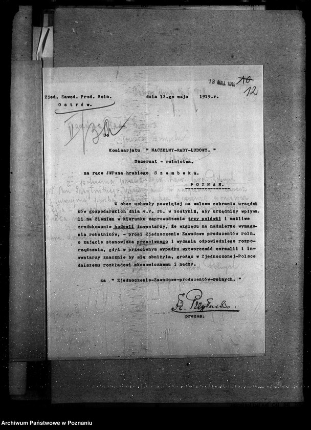 Obraz 17 z jednostki "Sprawy szczegółowo-administracyjne Zjednoczenie Producentów Rolnych"