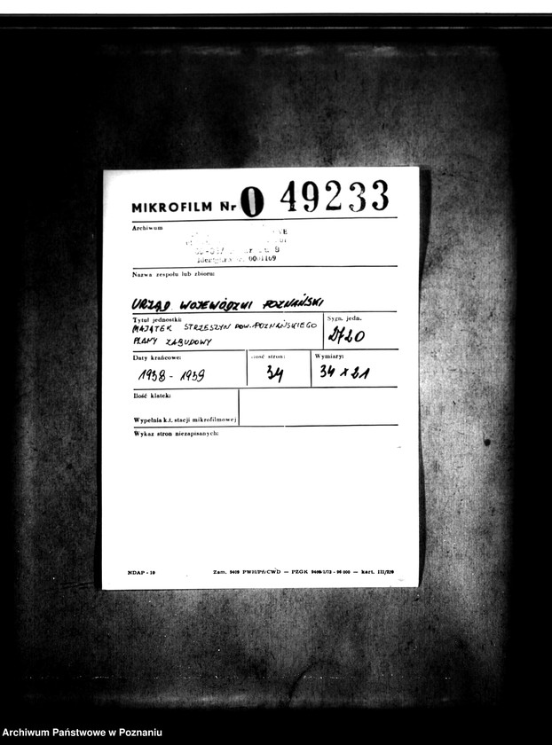 Obraz 2 z jednostki "/Majątek Strzeszyn powiatu poznańskiego plany zabudowy/"