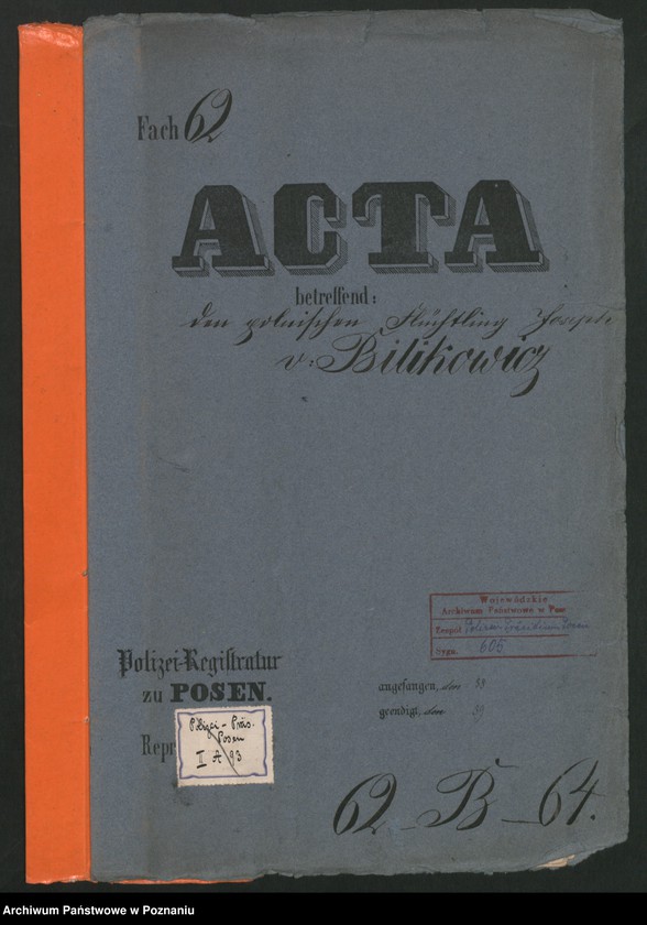 Obraz 2 z jednostki "A. betr. den polnischen Flüchtling Josef von Bilikiewicz aus Burbiczki /Wilno/"