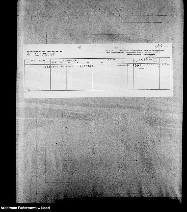 Obraz 15 z jednostki "Bankkonto nr 1600"