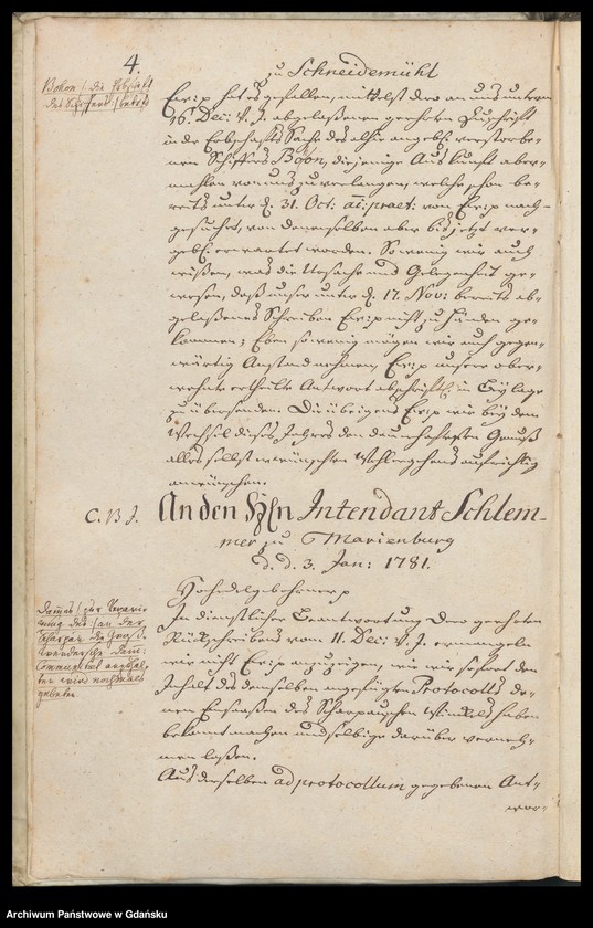 image.from.unit.number "[Liber missivarum]. Register über vorstehende Briefe von Jahr 1781. Register derer an welche vorstehende Briefe geschrieben worden"
