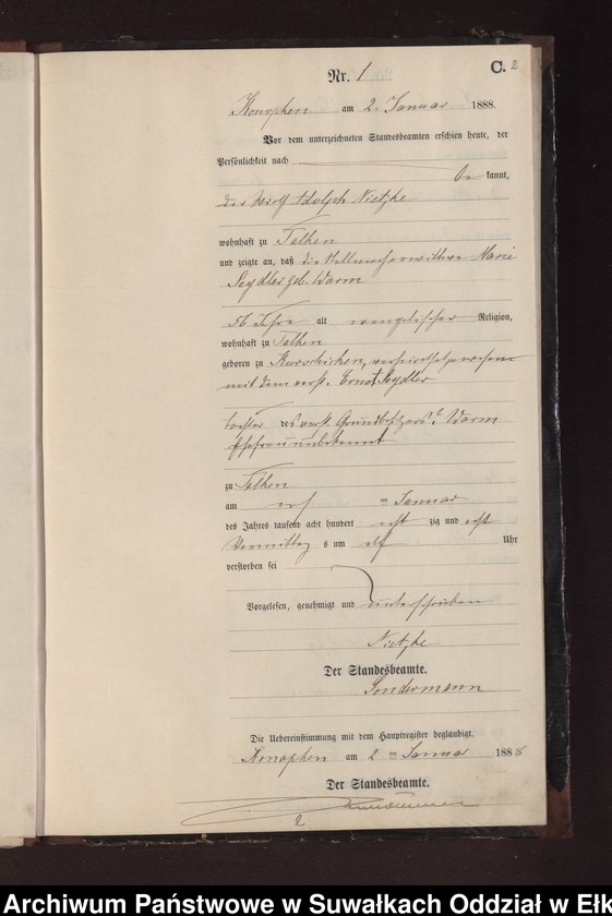 image.from.unit.number "Sterbe-Neben-Register des Preussischen Standes-Amtes Gr. Konopken Kreis Loetzen"