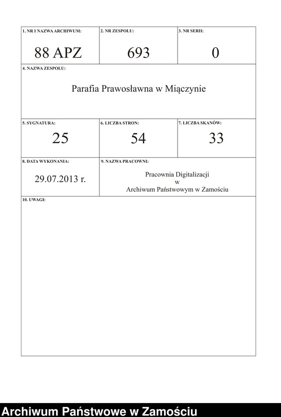 Obraz 1 z jednostki "Akta urodzeń, małżeństw, zgonów"