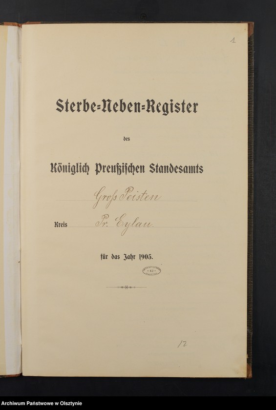 Obraz 3 z jednostki "Sterbe-Neben-Register Nr 1 - 29"