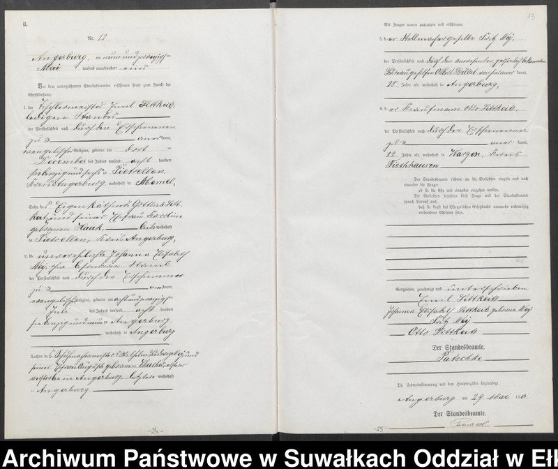 image.from.unit.number "Heiraths-Neben-Register des Preussischen Standes-Amtes Angerburg Kreis Angerburg"