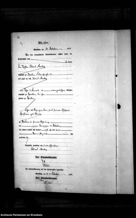 image.from.unit.number "Sterbe-Haupt-Register Breslau II 1884 Band 10"