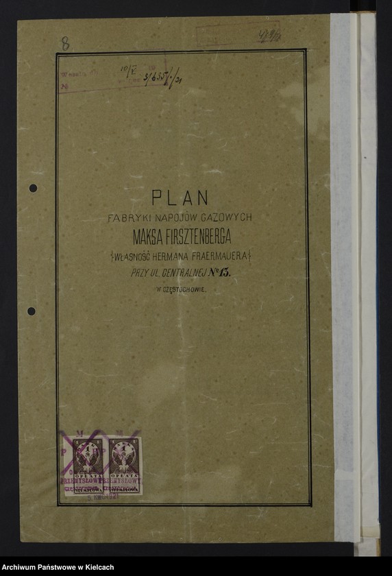 Obraz 14 z kolekcji "Plany i projekty zakładów przemysłowych na terenie Częstochowy w okresie XX-lecia międzywojennego"