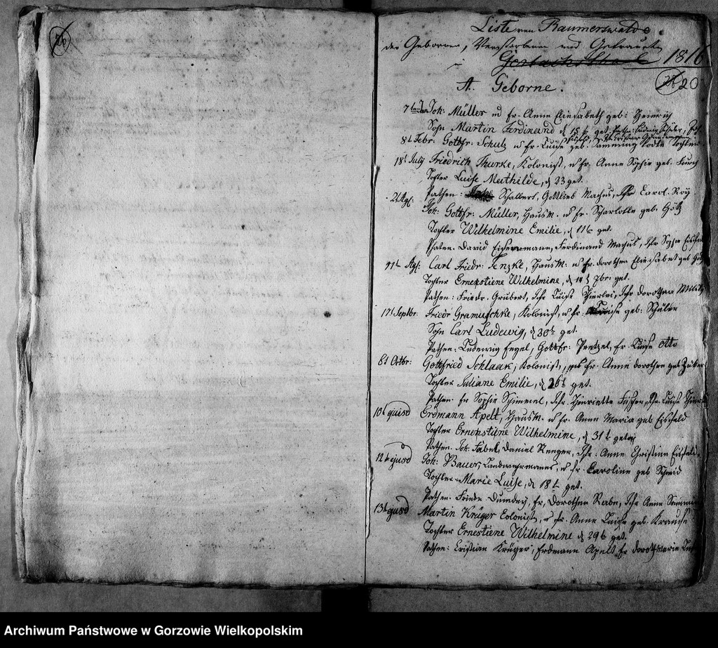 image.from.unit.number "Duplikate der Kirchenbücher von der Parochie Lossow: Raumerswalde (Roszkowice), Gerlachsthal (Gostkowice)"