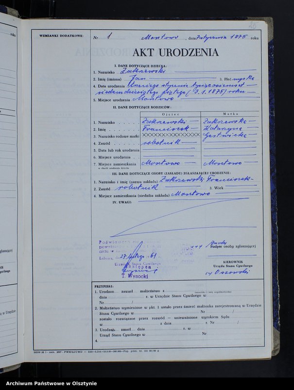 image.from.team "Urząd Stanu Cywilnego w Zwiniarzu pow. nowomiejski"