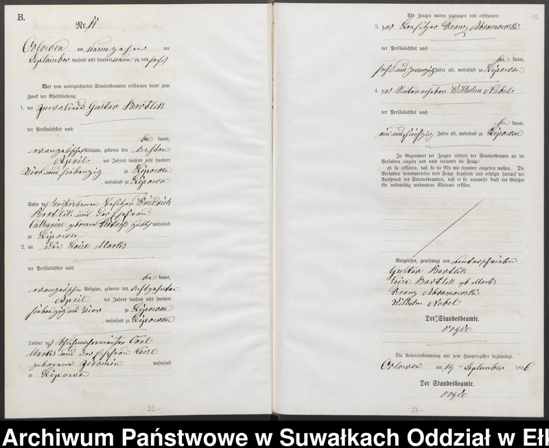 image.from.unit.number "Heiraths-Neben-Register des Preussischen Standes-Amtes Orlowen Kreis Loetzen"