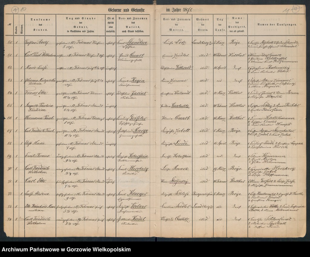 image.from.unit.number "Duplikate der Hauptkirche zu Landsberg an der Warthe (zawiera też księgę zgonów Konkordien, reformirte und Militair Kirchen Gemeinde z 1871 r.)"