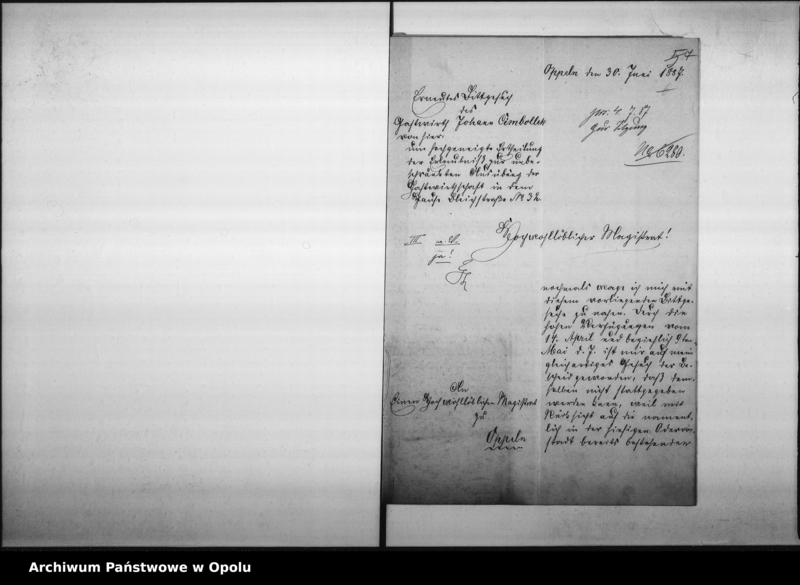 Obraz 11 z jednostki "Acta des Magistrats zu Oppeln betreffend den Gastwirtschaftsbetrieb im Hause No 32 Bleiche Vol: I"