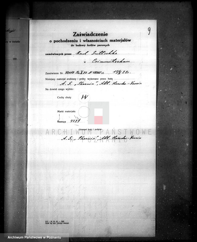 image.from.unit.number "Fabryka kwasu węglowego własność L. Rost w Poznaniu nr woj. 5824"