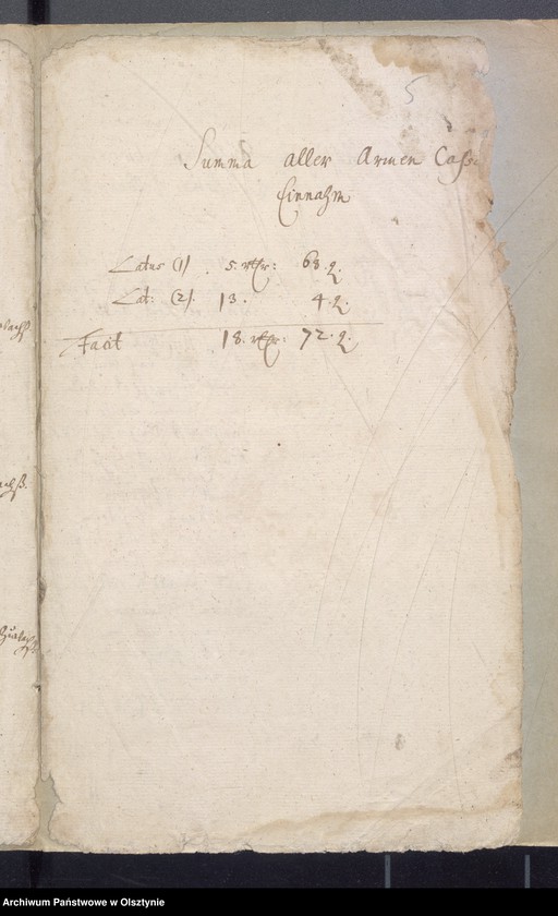 image.from.unit.number "Armen Cassen Rechnung des Widminnschen Kirchspiels"