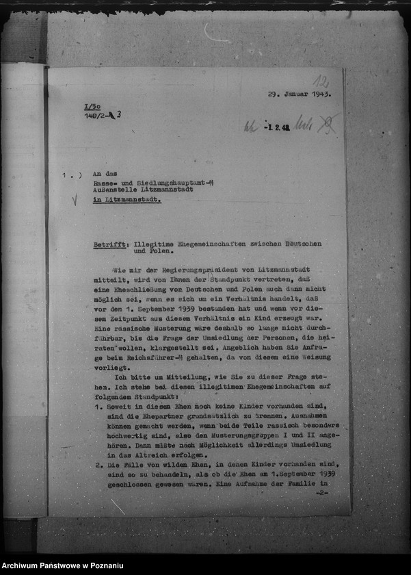Obraz 16 z jednostki "Verkehr Deutscher mit Polen. Illegitime Ehegemeinschaften zwischen Deutschen und Polen"