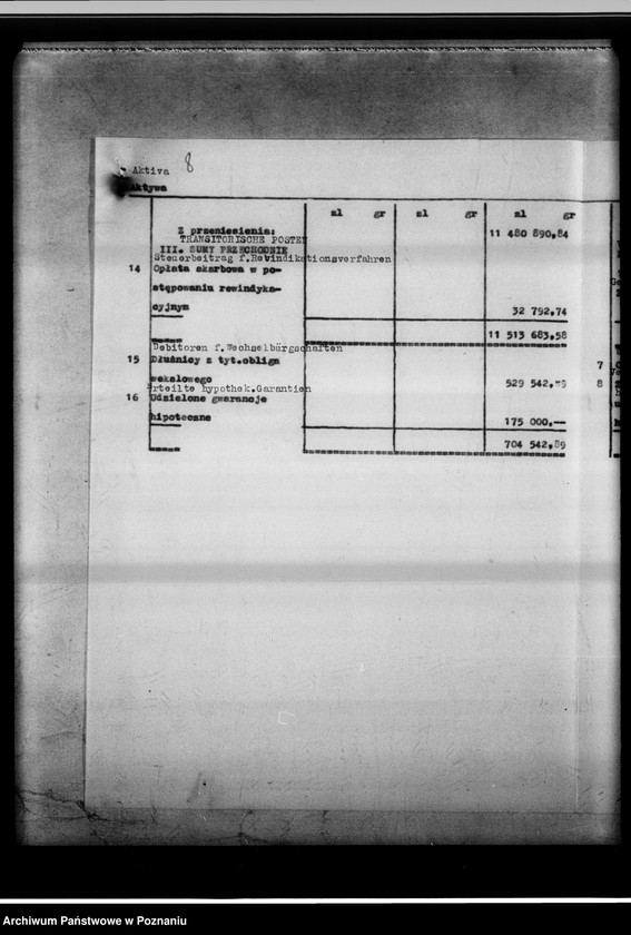 Obraz 12 z jednostki "[Poznańska Spółka Okowiciana - bilans]."