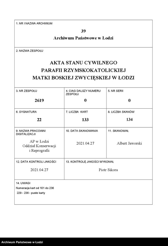 Obraz 1 z jednostki "Akta małżeństw"