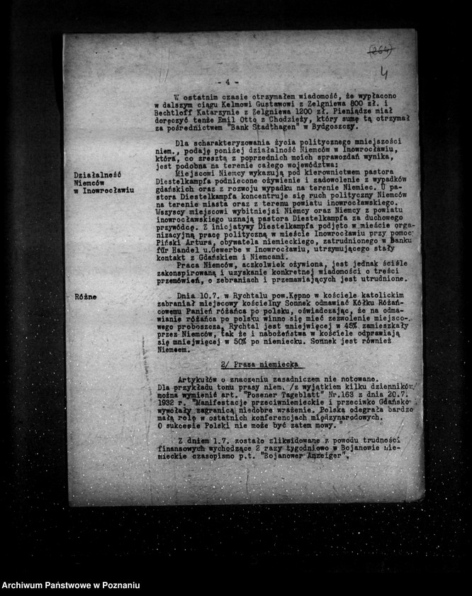 Obraz 8 z jednostki "Sprawozdania miesięczne z życia mniejszości narodowych za miesiące lipiec-grudzień 1932 r."