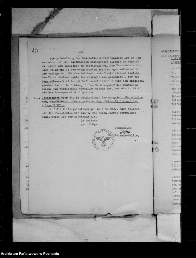 Obraz 14 z jednostki "Deutch- italeinische Vereinbarung für die abwandernden Deutschen aus Tirol. Verwendung von Haushaltsmitteln. Fürsorge für versetzte Angestellten. Reichsgrundbesitzvverzeichnis."