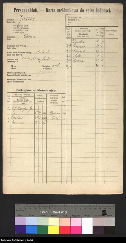 Obraz 3 z jednostki "[Spis ludności Łodzi] Janic - Janiszczak"