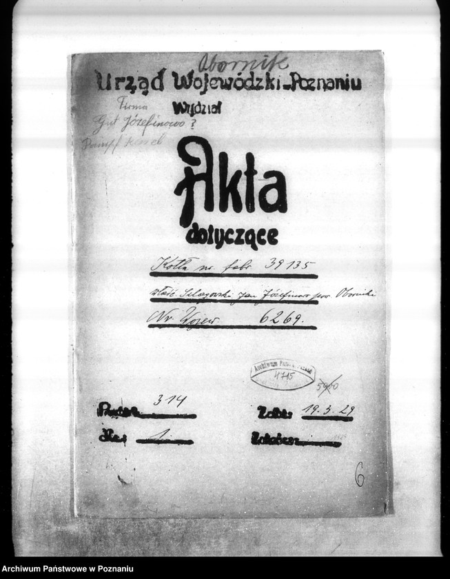 Obraz 4 z jednostki "Majętność Józefinowo pow. obornicki nr woj. kotła 6269"