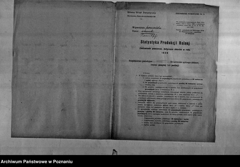 Obraz 3 z jednostki "/Statystyka produkcji rolnej - zestawienie powiatowe - Rawicz"