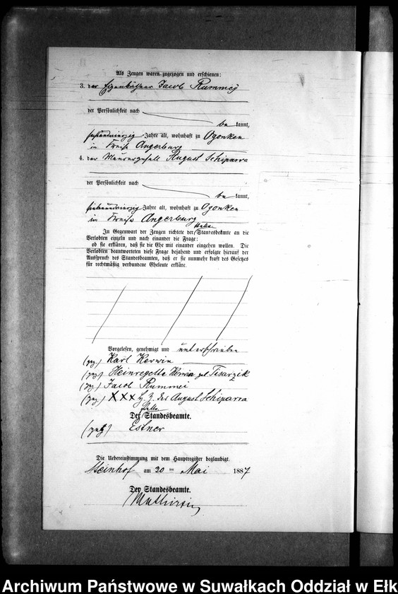 image.from.unit.number "Heiraths-Neben-Register des Preussischen Standes-Amtes Gr. Strengeln Kreis Angerburg"