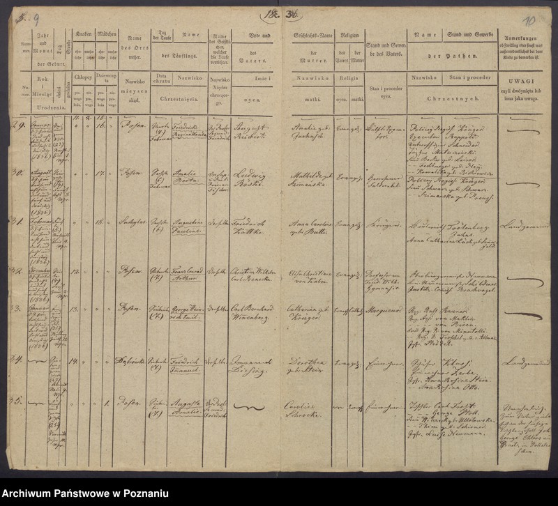 Obraz 8 z jednostki "[Akta urodzeń i chrztów, zgonów i pogrzebów, zapowiedzi i ślubów]"