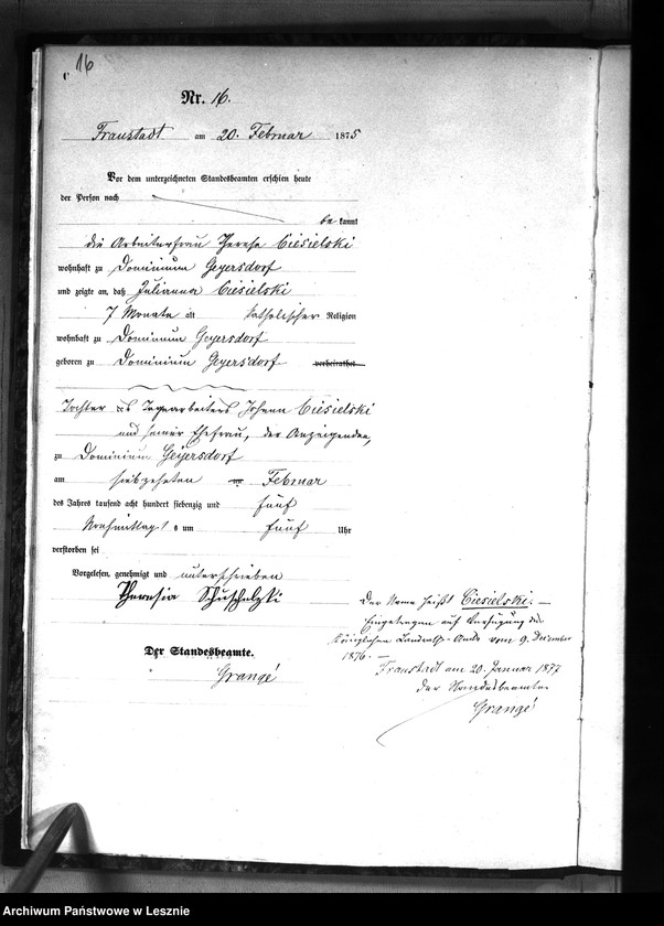 Obraz 19 z jednostki "[Księga zgonów - Wschowa północ]"