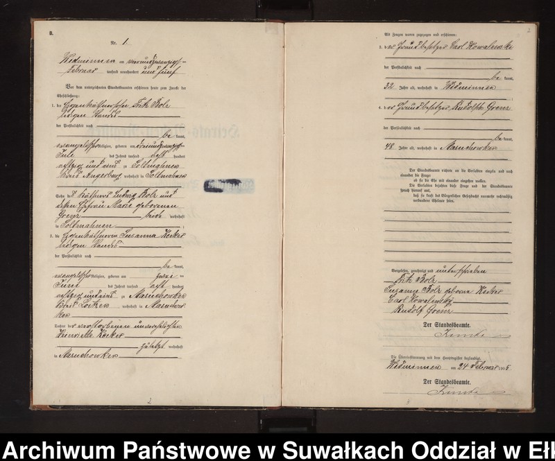 image.from.unit.number "Heirats-Neben-Register des Preussischen Standes-Amtes Widminnen Kreis Loetzen"