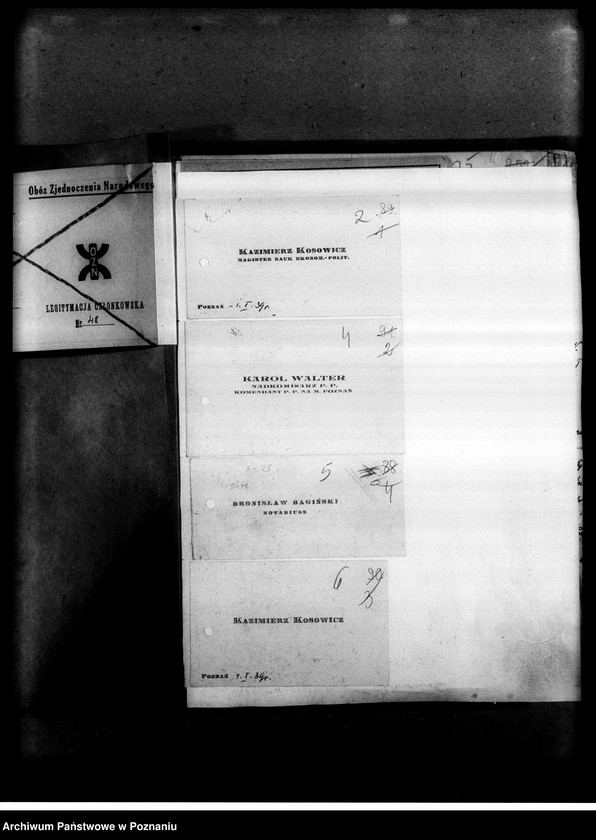 Obraz 5 z jednostki "Korespondencja w sprawach organizacyjno-personalnych Obozu Zjednoczenia Narodowego - podanie w sprawie poparcia, opinii, zaproszenia i powiadomienia o zebraniach, deklaracje"