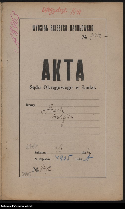 Obraz 2 z jednostki "Icek Walfisz – pośrednictwo handlowe"