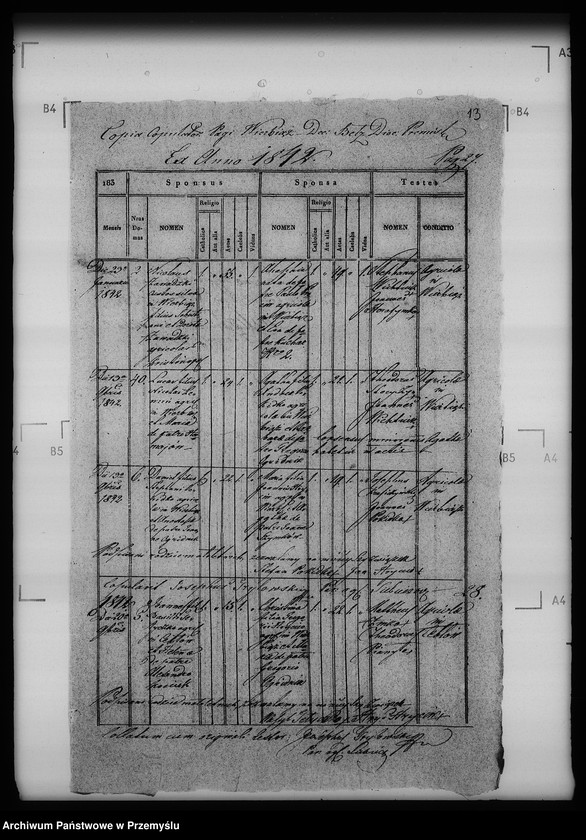 Obraz 17 z jednostki "[Kopie ksiąg metrykalnych parafii Siebieczów z filiami Leszczaków, Piwowszczyzna, Rusin, Wierzbiąż (dekanat Bełz)]"