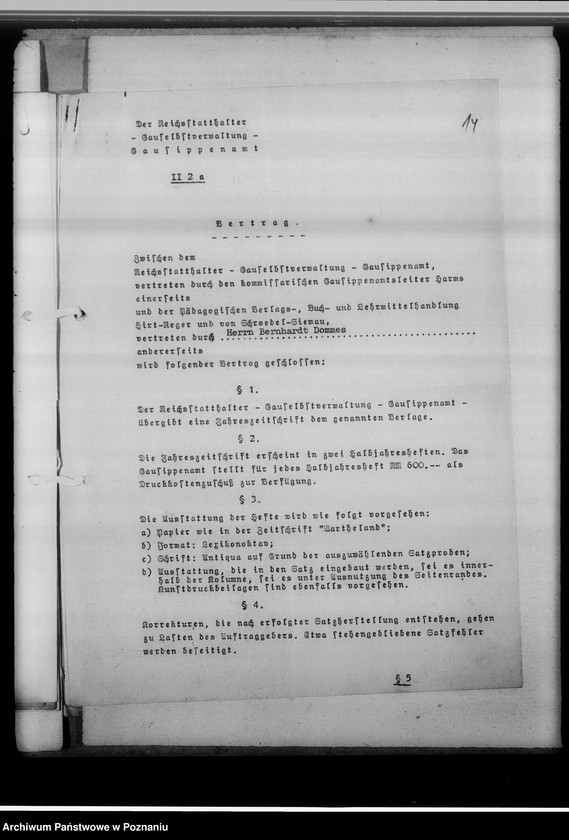 Obraz 18 z jednostki "Zeitschrift für ostdeutsche Sippenforschung [korespondencja w sprawie prospektu wydawnictwa, umowa z Wydawnictwem Pedagogicznym]"