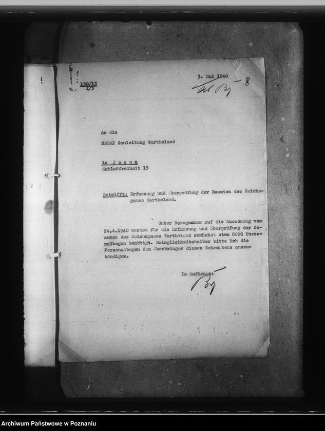 Obraz 12 z jednostki "Erfassung und Überprüfung der Beamten"