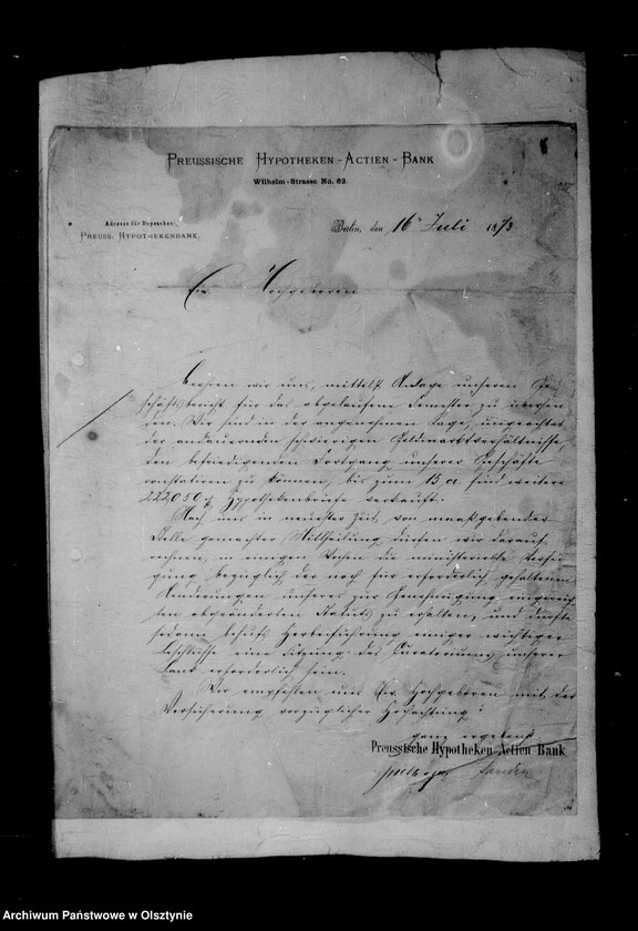 image.from.unit.number "/Akten betr. Geldgeschäfte der Lehndorff mit der Preuss. Hypotheken- Aktien- Bank, Berlin/"