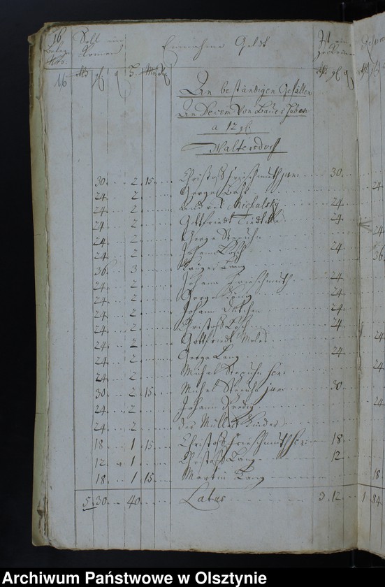 image.from.unit.number "Jahr Kirchen Rechnung der Waltersdorfschen Kirche aller Einnahme und Ausgabe wie auch Bau-Rechnung"
