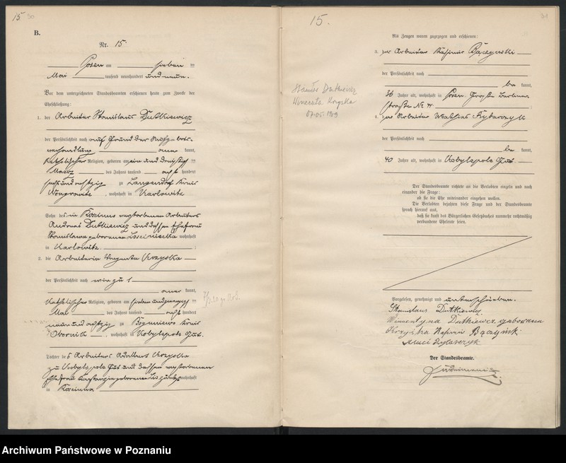 Obraz 17 z jednostki "Księga miejscowa małżeństw [Rejestr główny małżeństw]"