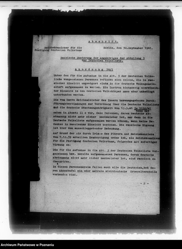 Obraz 9 z jednostki "Rassische Überprüfung der Angehörigen der Abteilung 3"