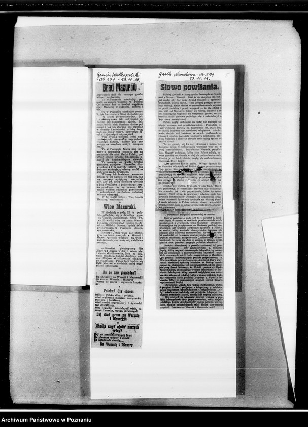 Obraz 10 z jednostki "Plebiscyt na Warmii i Mazurach [wycinki prasowe]"