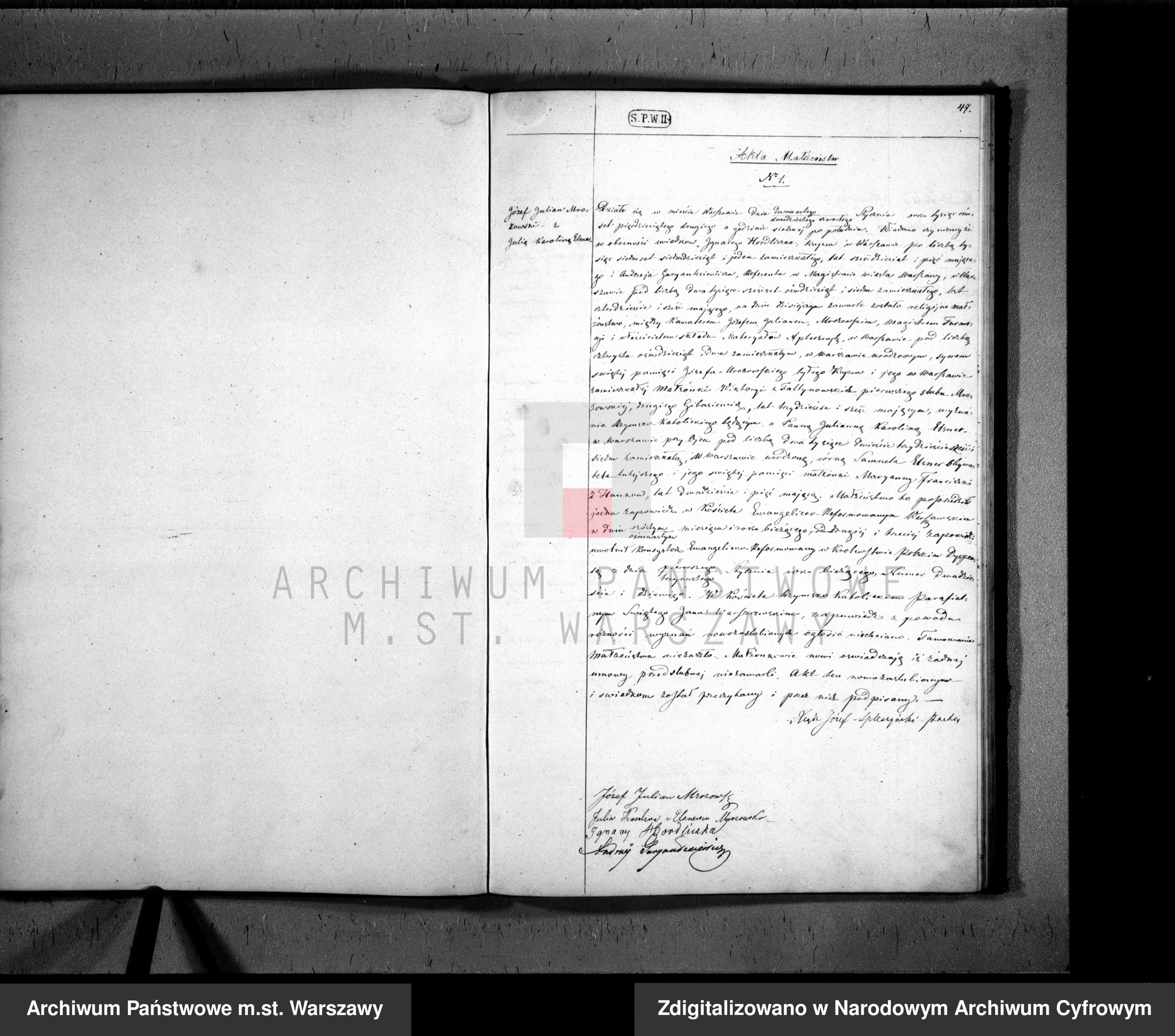 Skan z jednostki: Akta urodzeń, małżeństw i zgonów