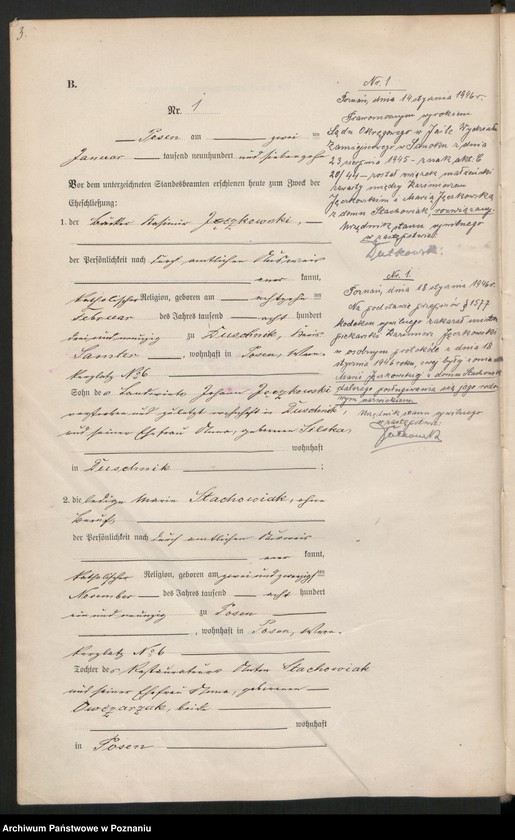 Obraz 4 z jednostki "Księga miejscowa małżeństw tom I [Rejestr główny małżeństw]"