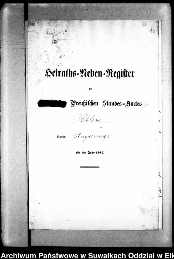 image.from.unit.number "Heiraths-Neben-Register des Preussischen Standes-Amtes Kehlen Kreis Angerburg"