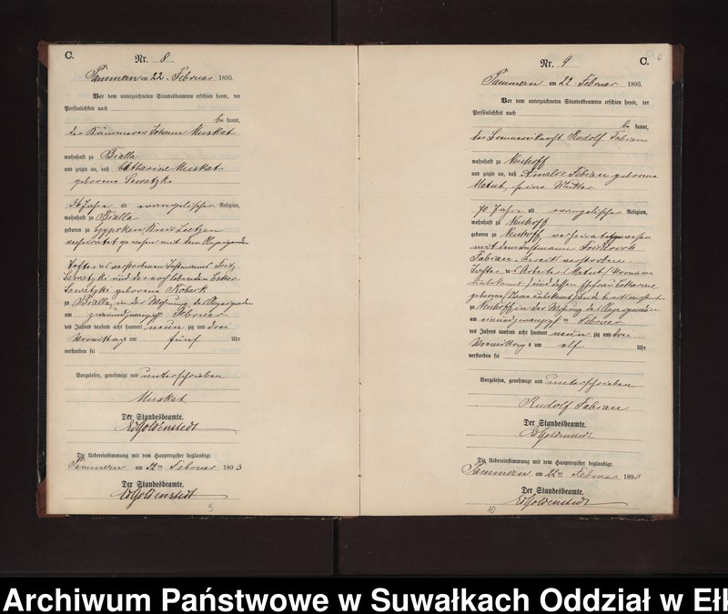 image.from.unit.number "Sterbe-Neben-Register des Preussischen Standes-Amtes Neuhoff Kreis Loetzen"