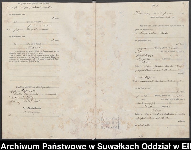 image.from.unit.number "Heiraths-Haupt-Register des Königlichen Preussischen Standes-Amtes Kallischken Kreis Johannisburg"