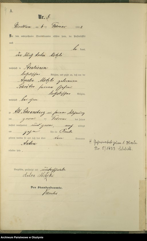 image.from.unit.number "Geburts-Haupt-Register Nr 5 - 84"